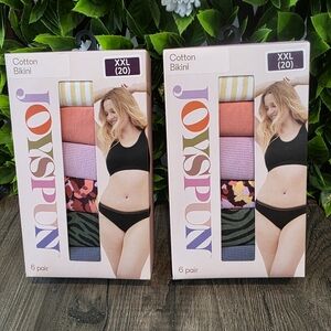 Women's Joyspun Cotton Bikini Panties - Multi-Color Pack (Two 6 Packs)